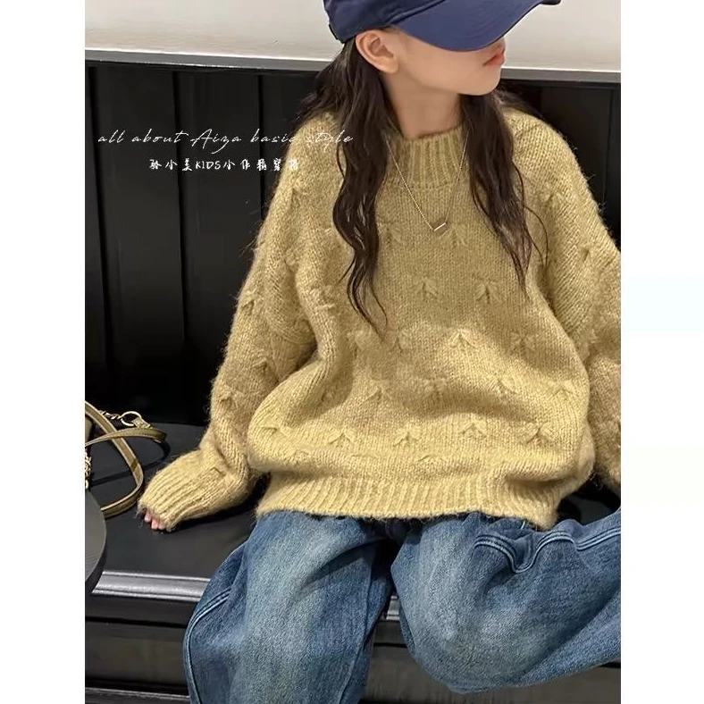 23881高端专享冬款蝴蝶结毛衣深灰