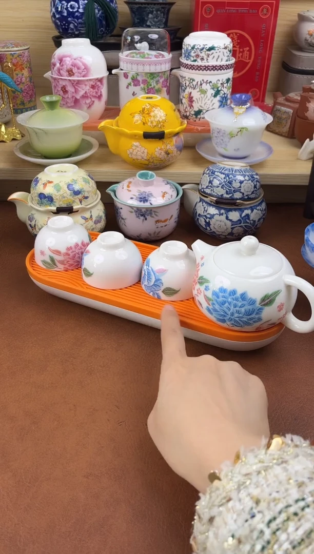 陶陶瓷茶具摆件旅行套组