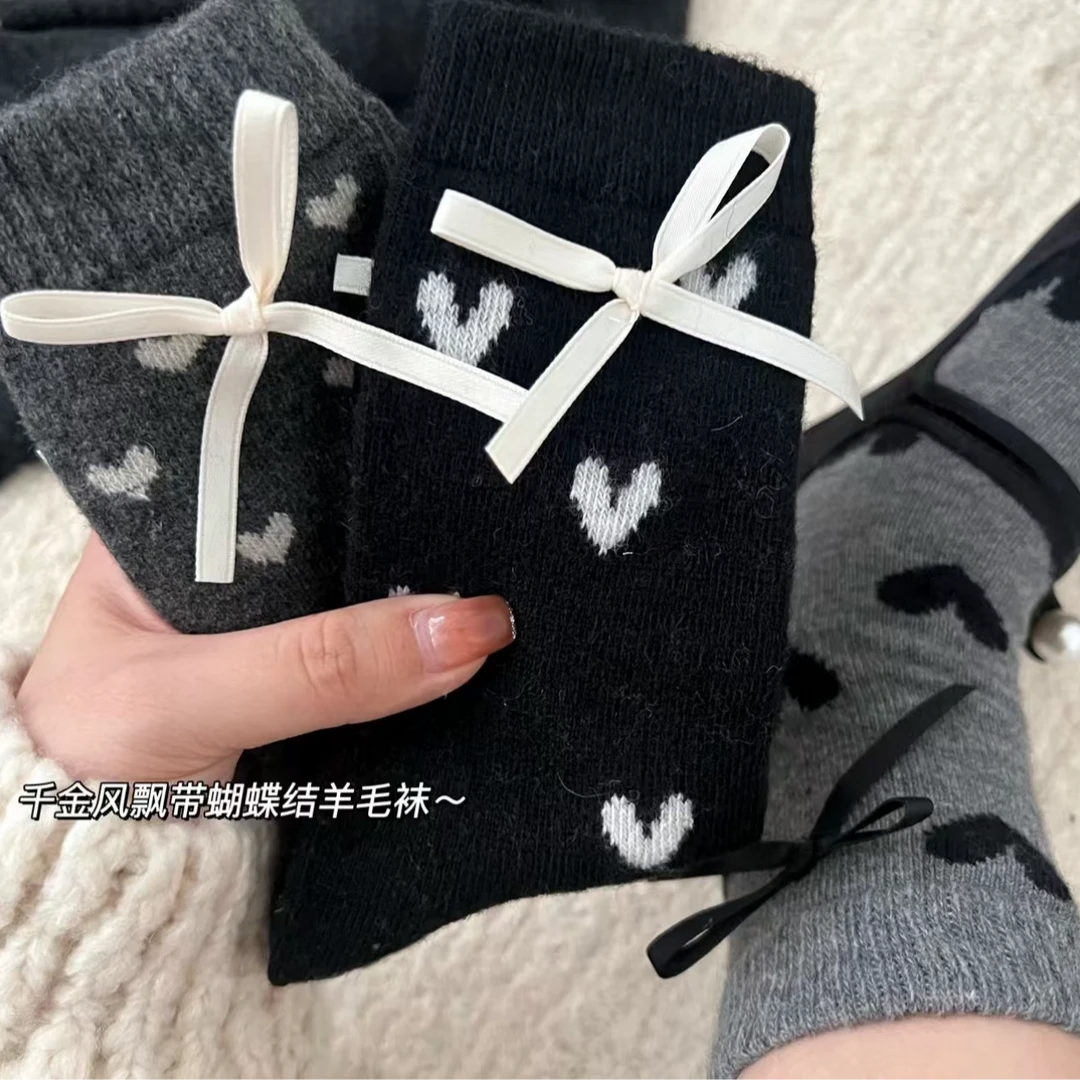 【高品质 秋冬女袜-有赠品】羊毛/羊绒/棉/珊瑚绒ins风对对碰-2