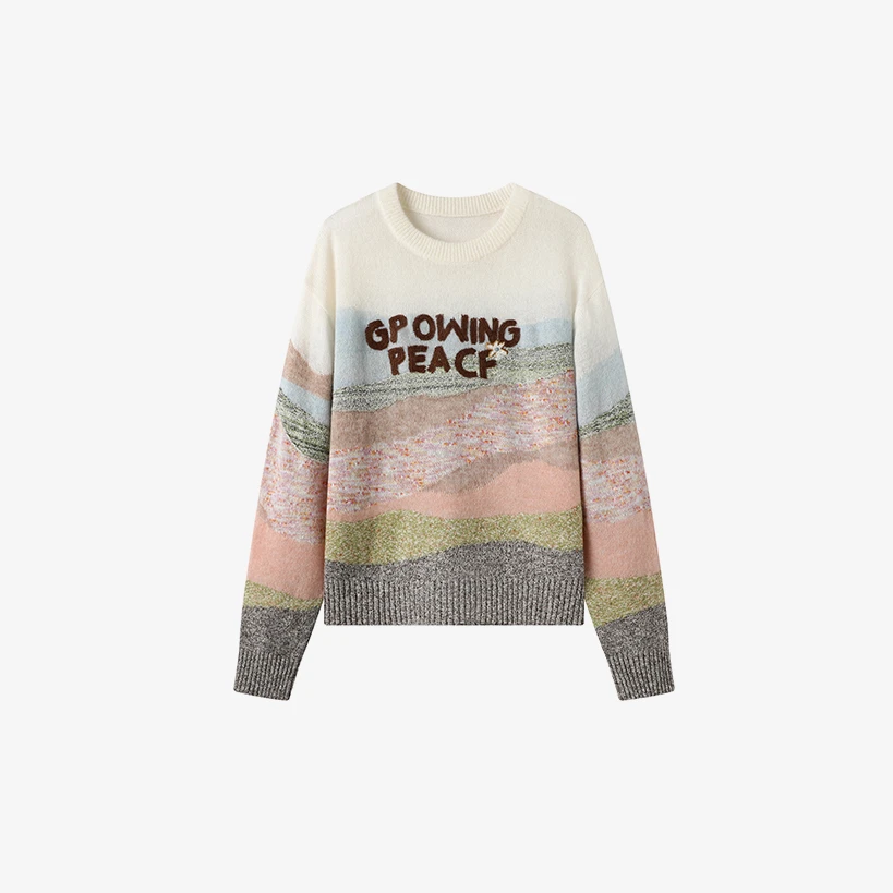 【毛针织衫】2025秋季新款多巴胺彩色宽松长袖针织衫C7309