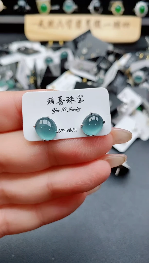 银S925镶嵌戒指翡翠1