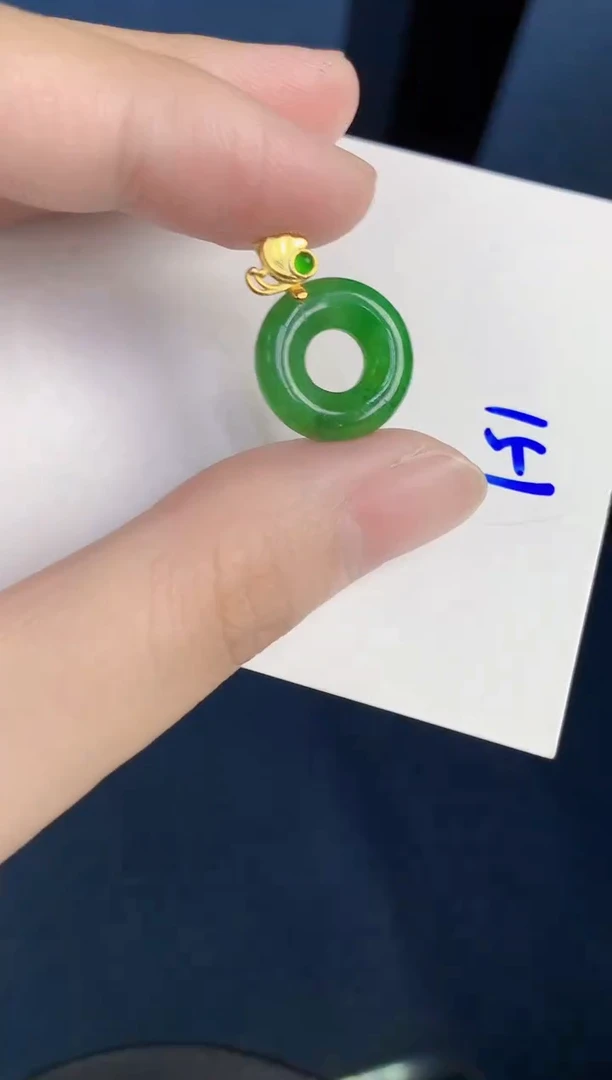 颈饰银S925镶嵌翡翠天然翡翠缅甸A货