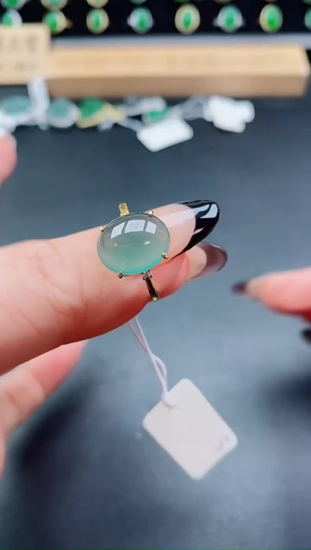 银S925镶嵌戒指翡翠1