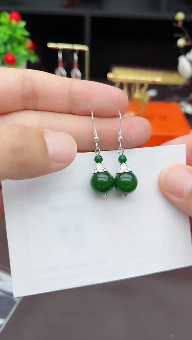 玛瑙/玉髓耳饰银S925镶嵌733000