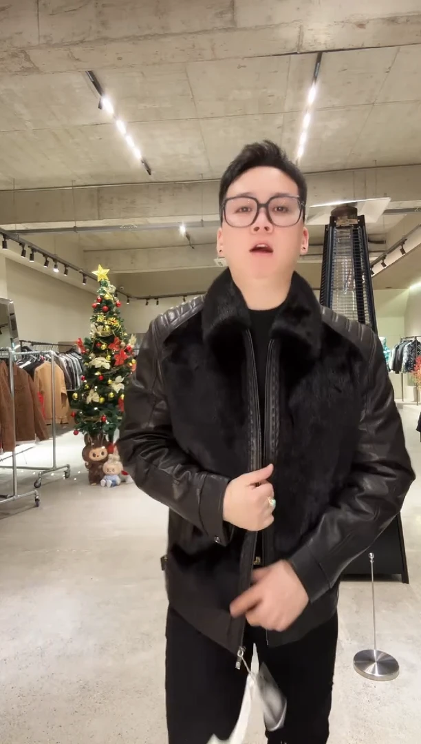 52码（145-160斤）水貂鹅绒拼真皮山羊皮夹克