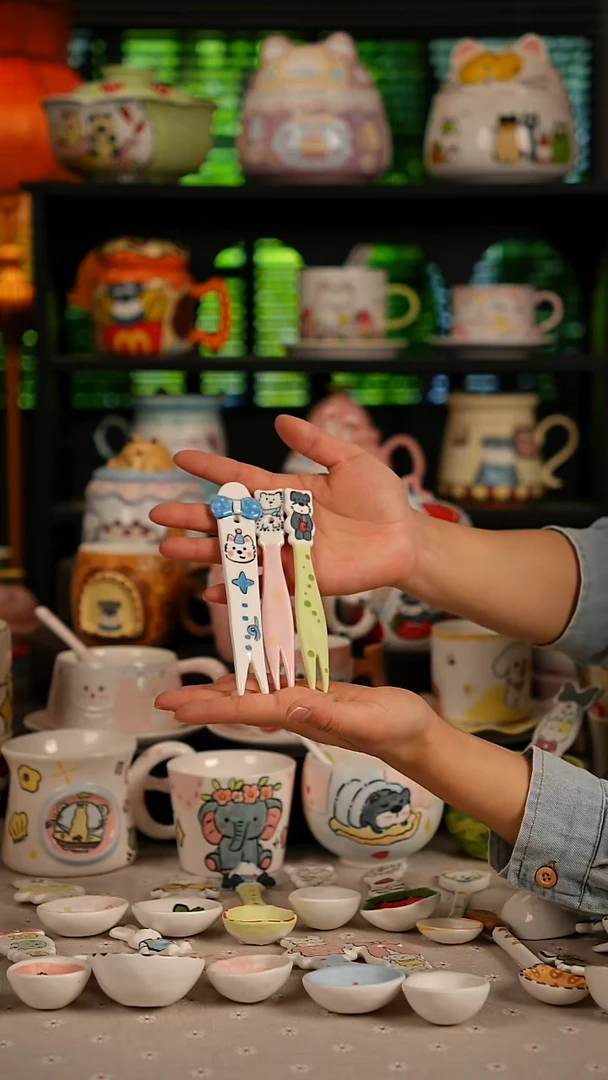 陶瓷无盖款景德镇高温釉下彩纯手绘创意瓷