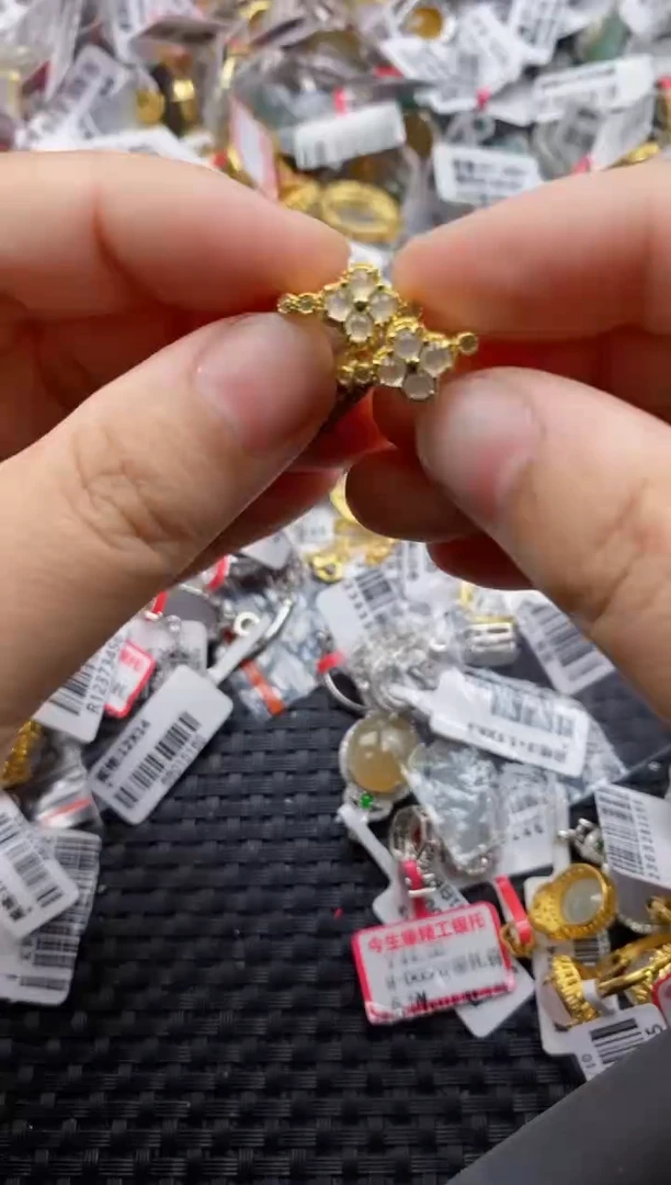 翡翠戒指银S925镶嵌777---6