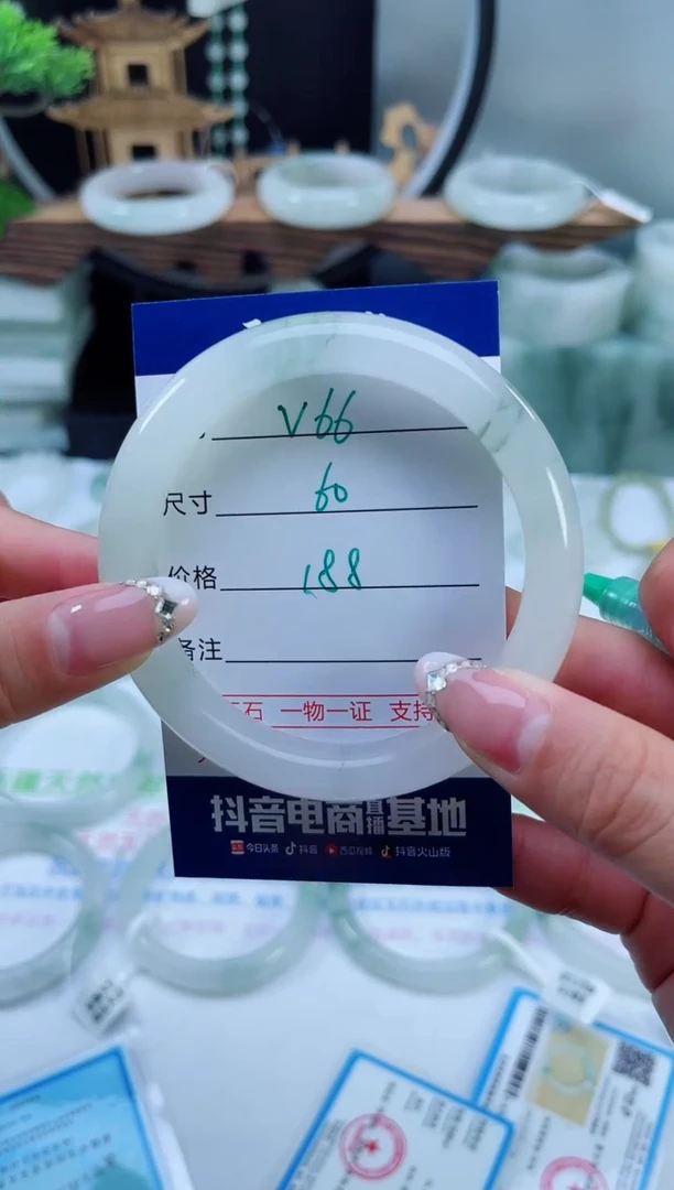 未镶嵌手镯石英质玉（天山翠）66