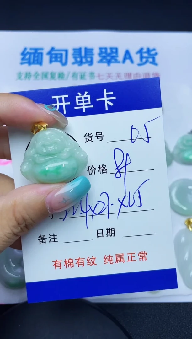 翡翠未镶嵌吊坠(赠链)65