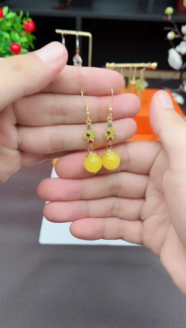 玛瑙/玉髓耳饰银S925镶嵌318000