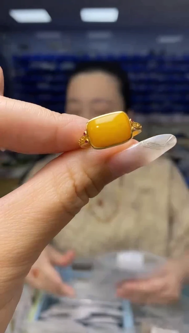 银S925镶嵌蜜蜡裸石JZ3267