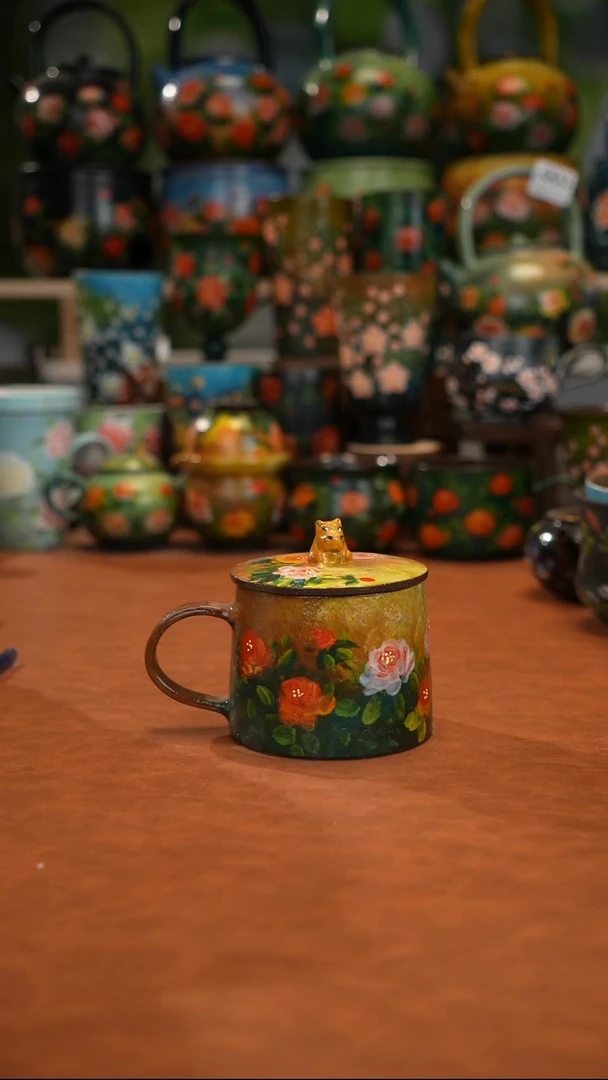 紫砂油画手绘釉下彩