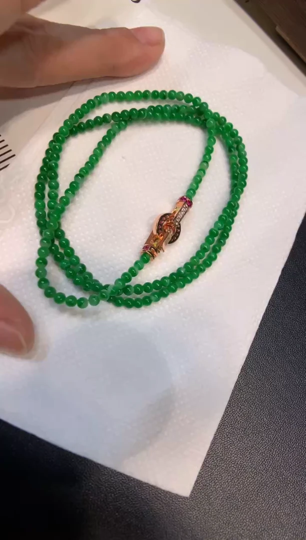 颈饰未镶嵌翡翠长串