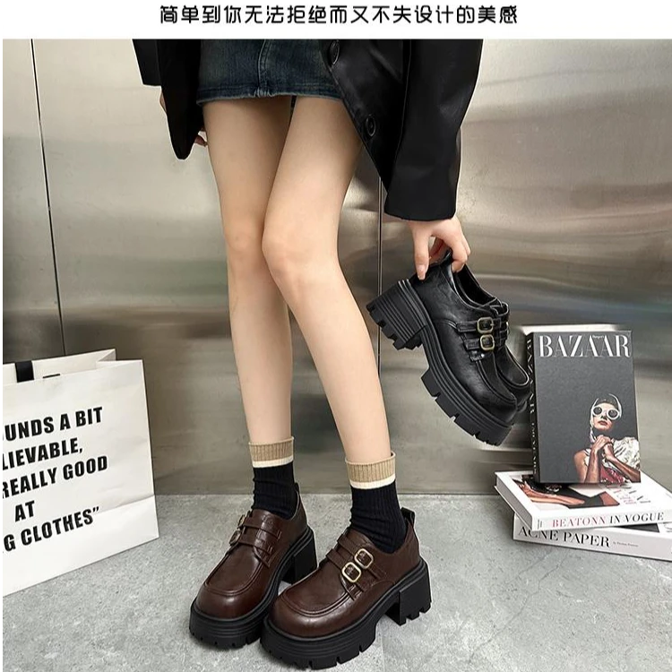 厚底爆款乐福鞋女黑色新款玛丽珍英伦风单鞋配jk鞋子女款裙子皮鞋