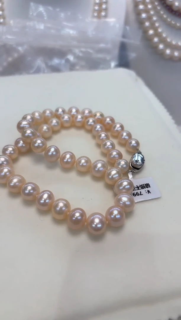 【闪购商品】淡水珍珠颈饰银S925镶嵌8.5-9.5mm