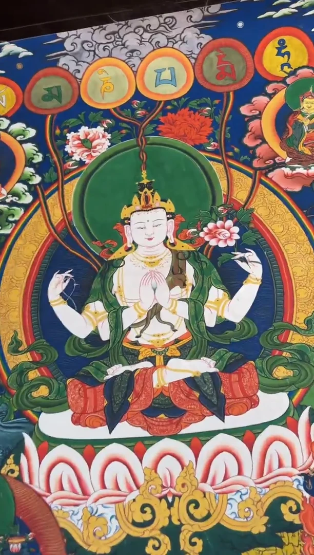 装裱画精品手绘唐卡链接--A105