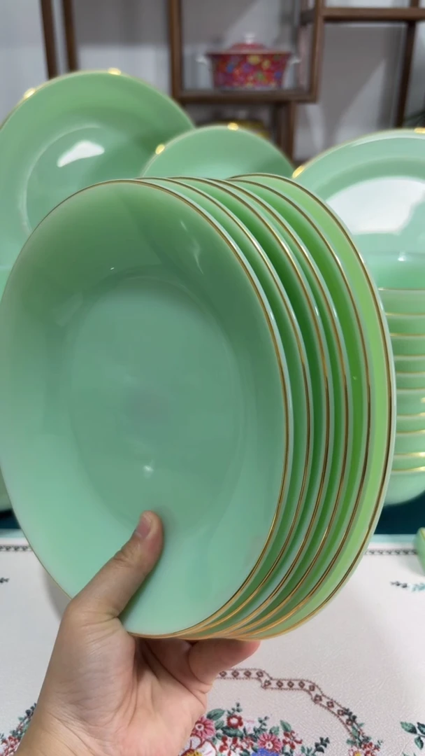 瓷 8英寸深盘6个  玉瓷【贝美】