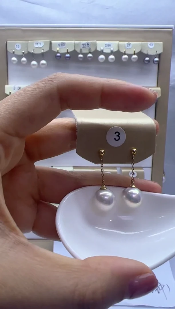 【闪购商品】淡水珍珠耳饰银S925镶嵌3