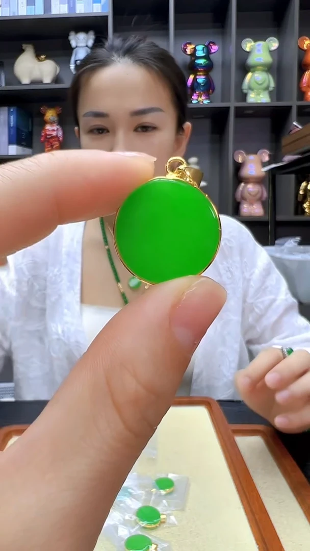 颈饰14K金镶嵌翡翠丹丹diy劲饰