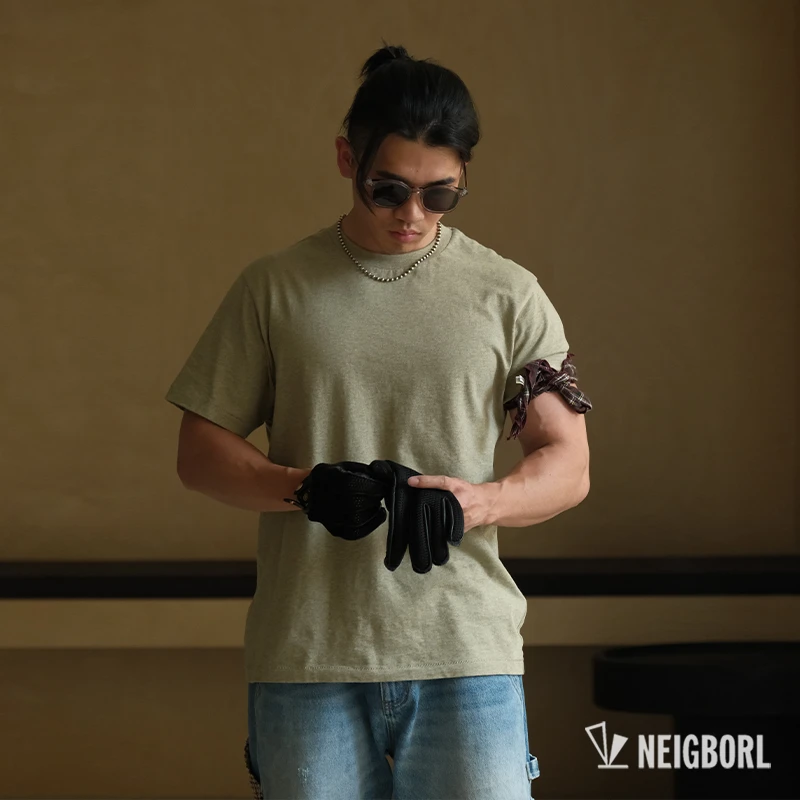 【抗争】NEIGBORL钊叔制美式重磅220克花纱棉面料显肌肉休闲短袖