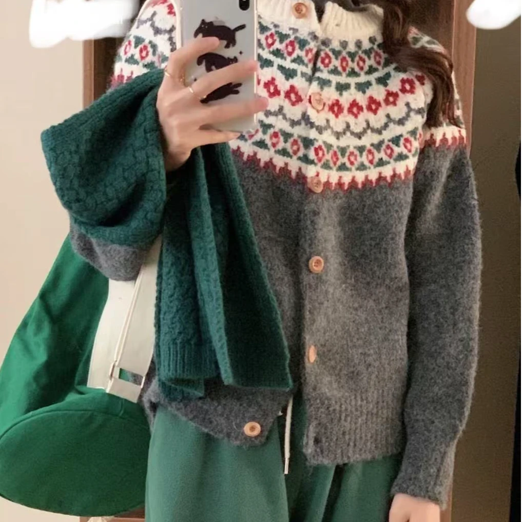 【反季青仓】No退换对准编码下单韩系毛衣开衫06013