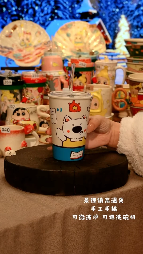 陶瓷景德镇原创设计师款高温陶瓷手工手绘餐具碗盘子