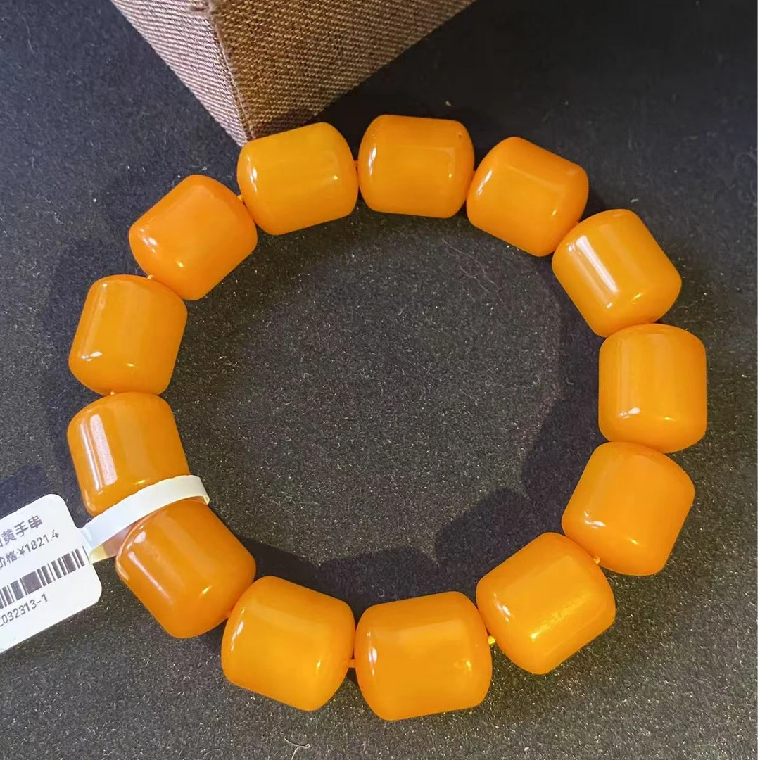蜜蜡桶珠手串天然原矿大尺寸