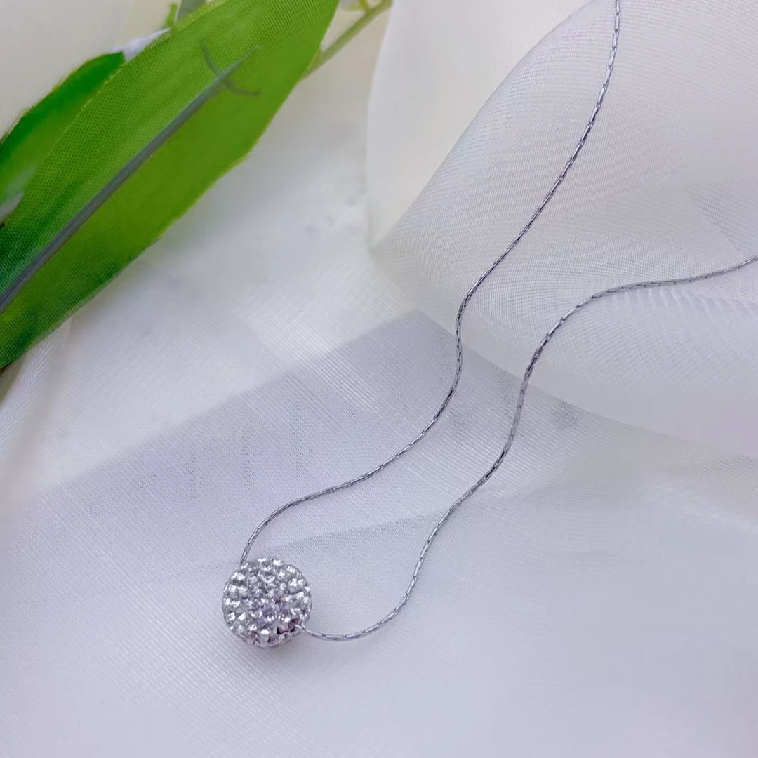 钛钢项链 【Kiss娜】钛钢3140时尚钢色肖邦链超闪绣球项链