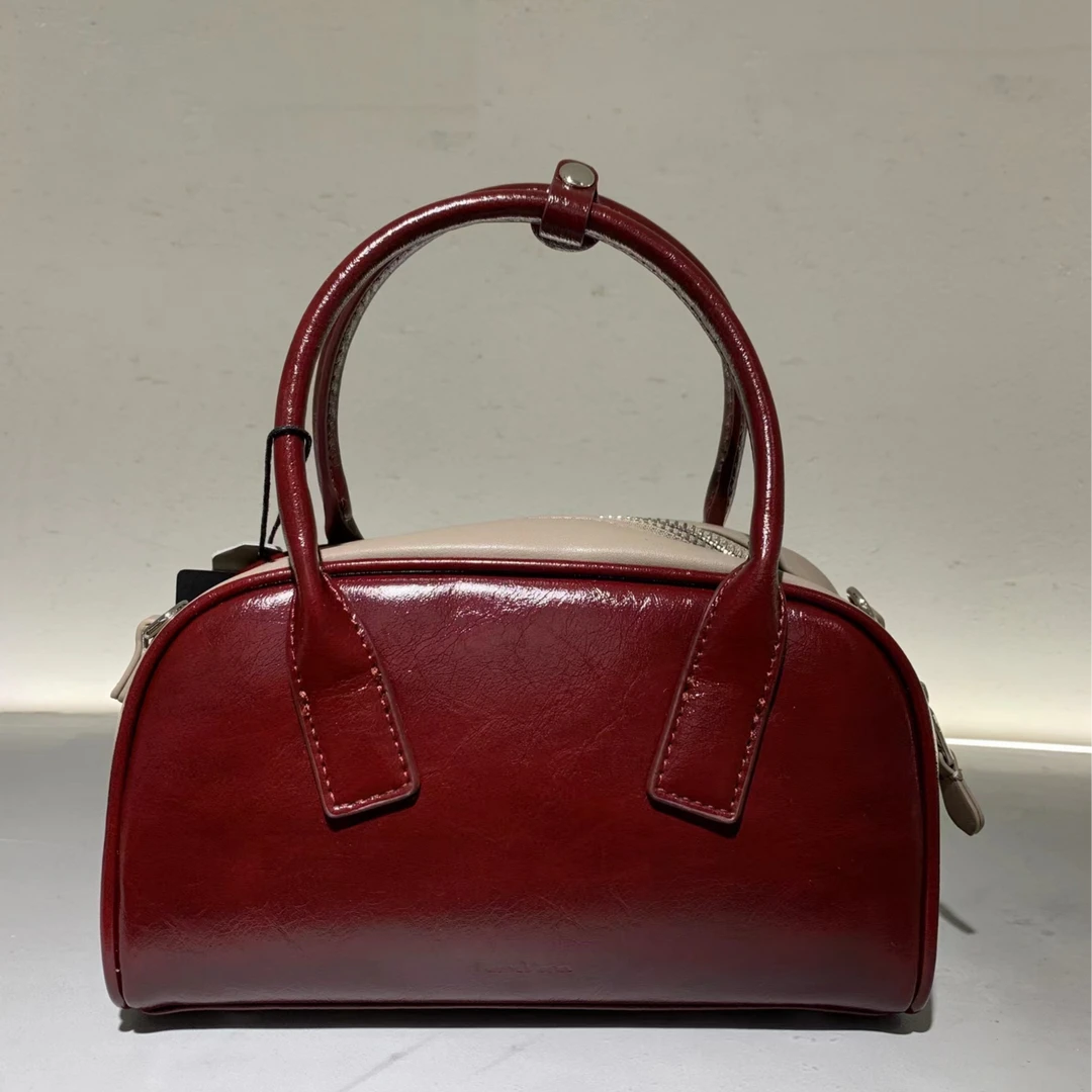 【芝麻集】SK-92173-安可拉红休闲百搭女士小众简约单肩气质女包