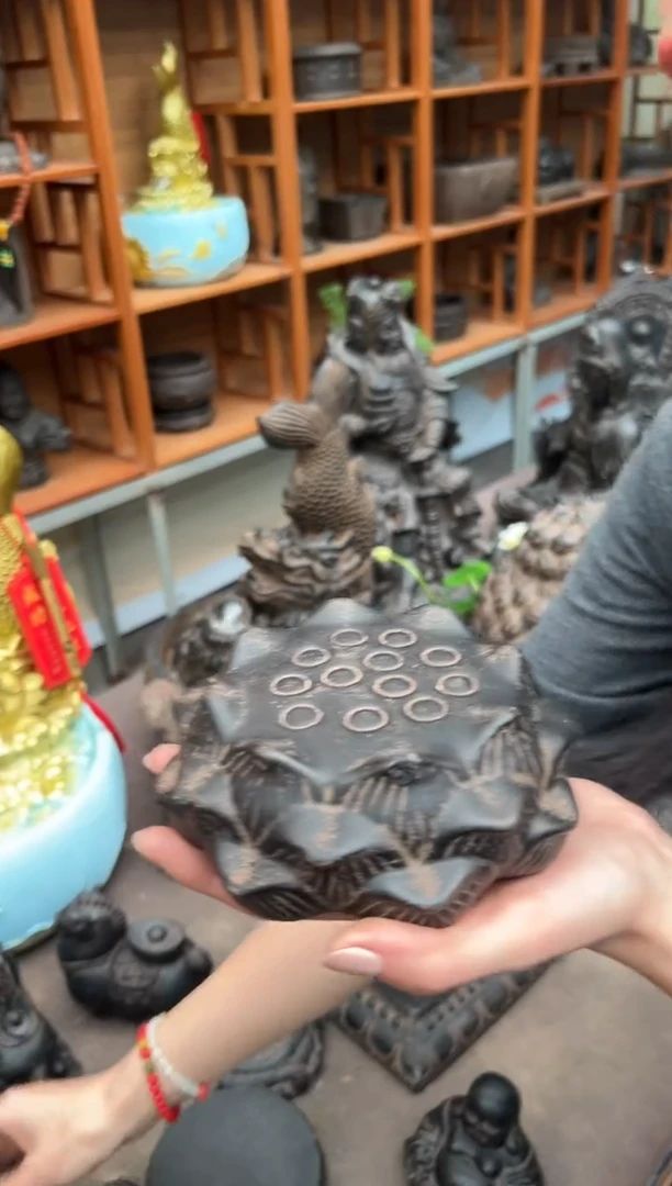 陶土【火山泥】莲蓬实心底座