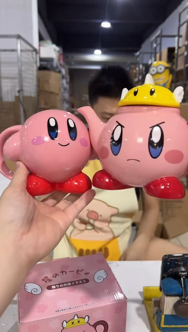 瓷片原盒星之卡比茶壶一壶一杯