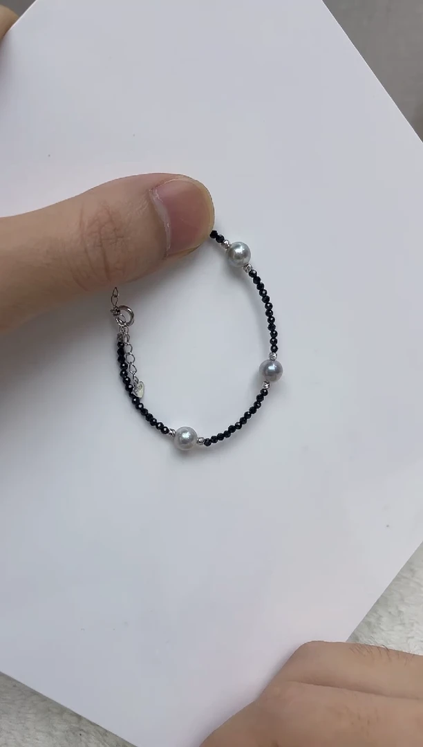 银S925镶嵌手链海水珍珠
