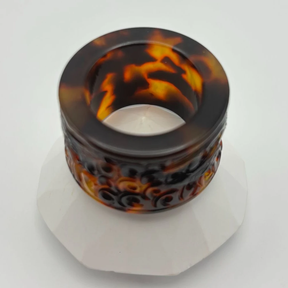 非金属珐琅戒指 花花雕刻扳指B100