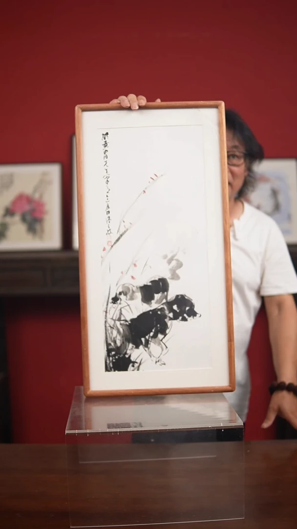 国画手写手绘-36*69实木框