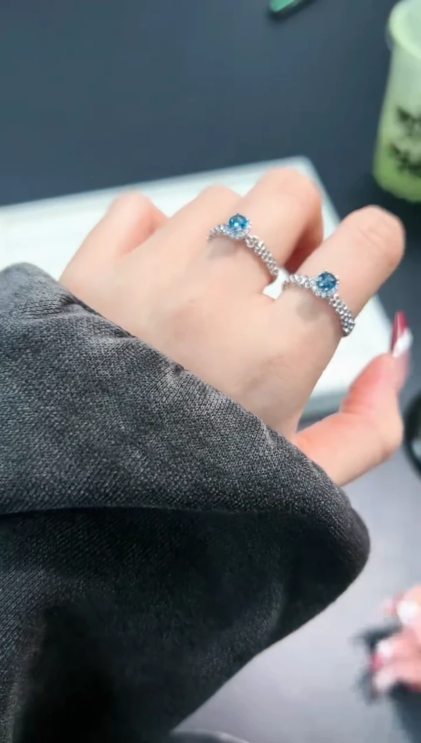 【闪购商品】托帕石戒指银S925镶嵌5n多样性发其一/1个