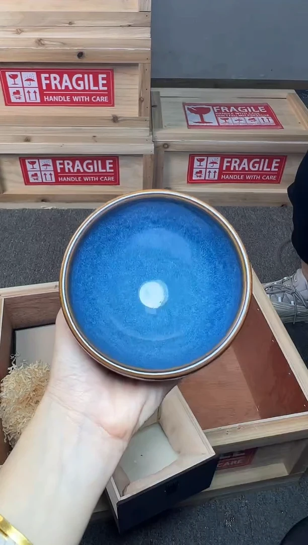 茶盏回蓝钵 建窑建盏主人杯