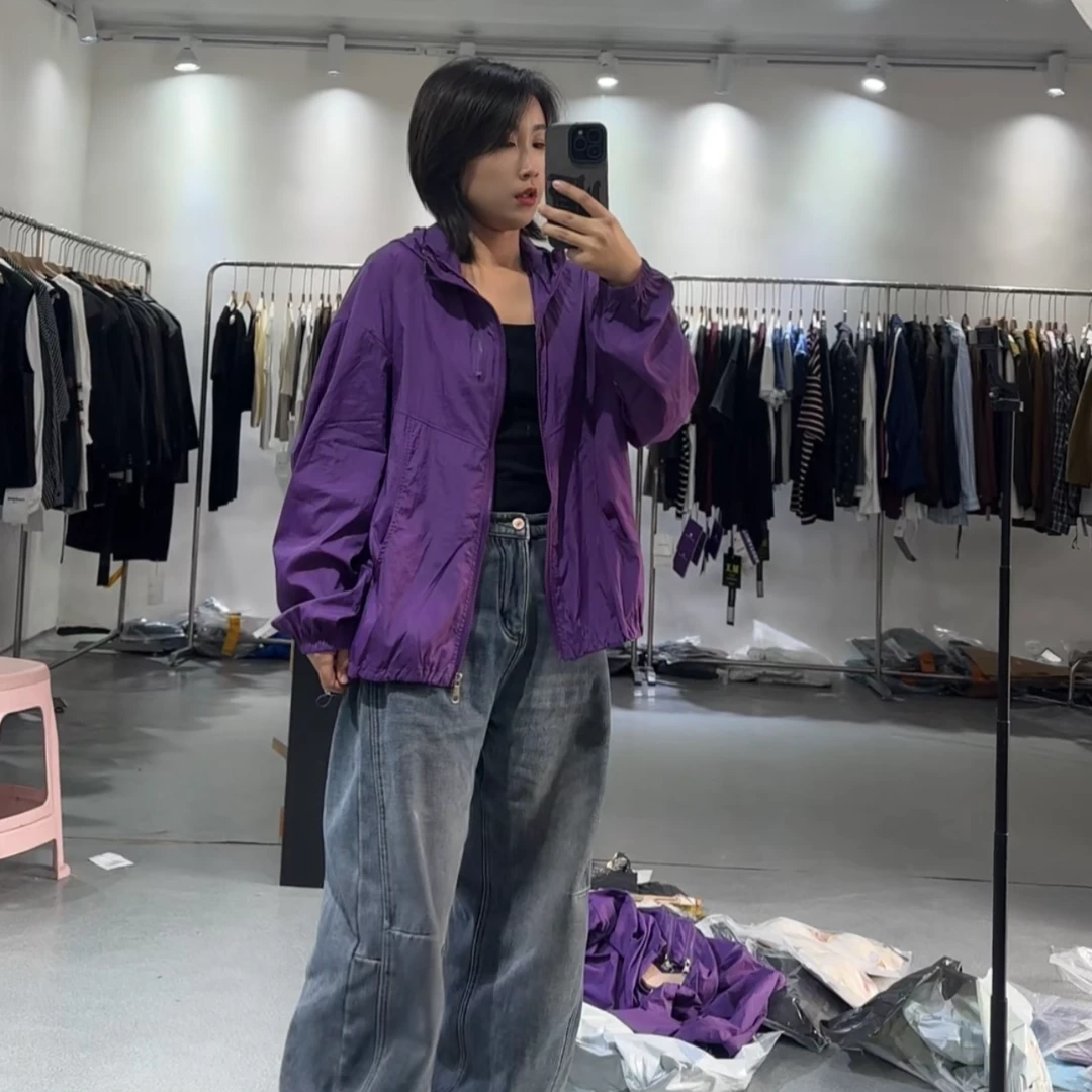 防晒衣2025夏季新款户外运动防紫外线休闲上衣透气款连帽防晒服