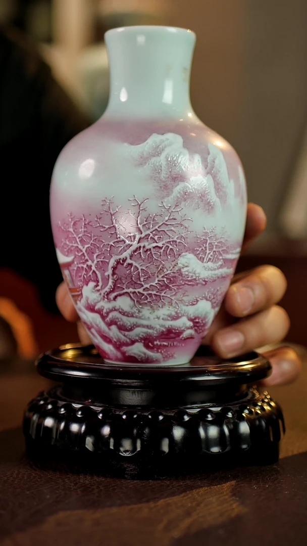 摆件景德镇陶东方艺术作品花瓶摆件瓷板画