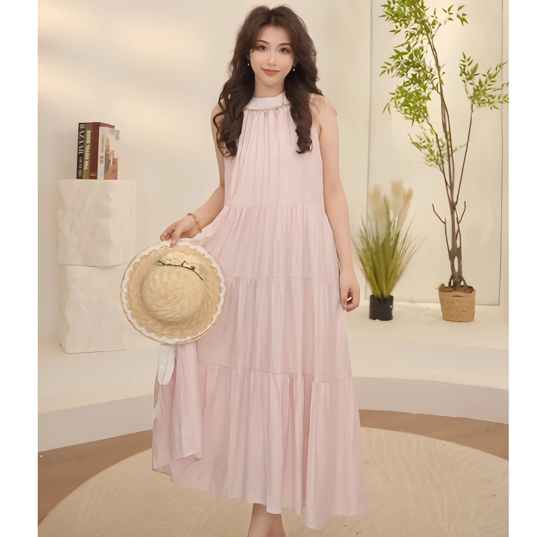 春秋宽松裙子夏季无袖公主背心裙连衣裙2520