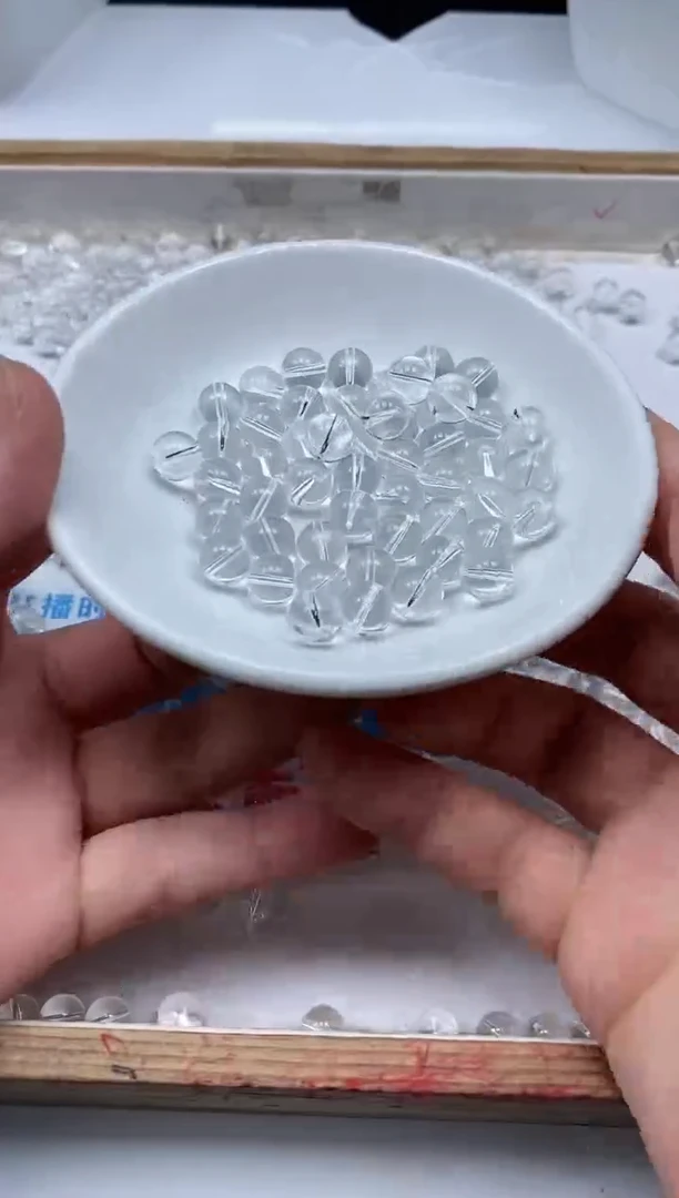 未镶嵌颈饰水晶B1026 白水晶8mm30个12元