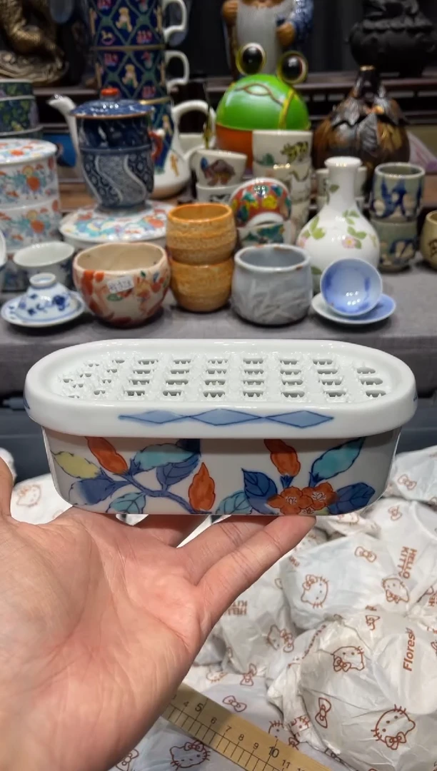 瓷片手绘大号研磨器