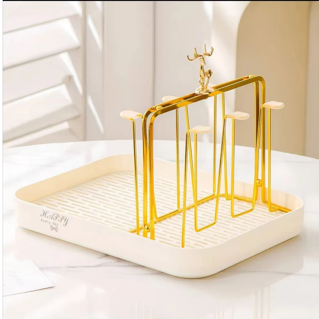 新款奶白麋鹿水杯架子马克杯架简约家用创意水杯架