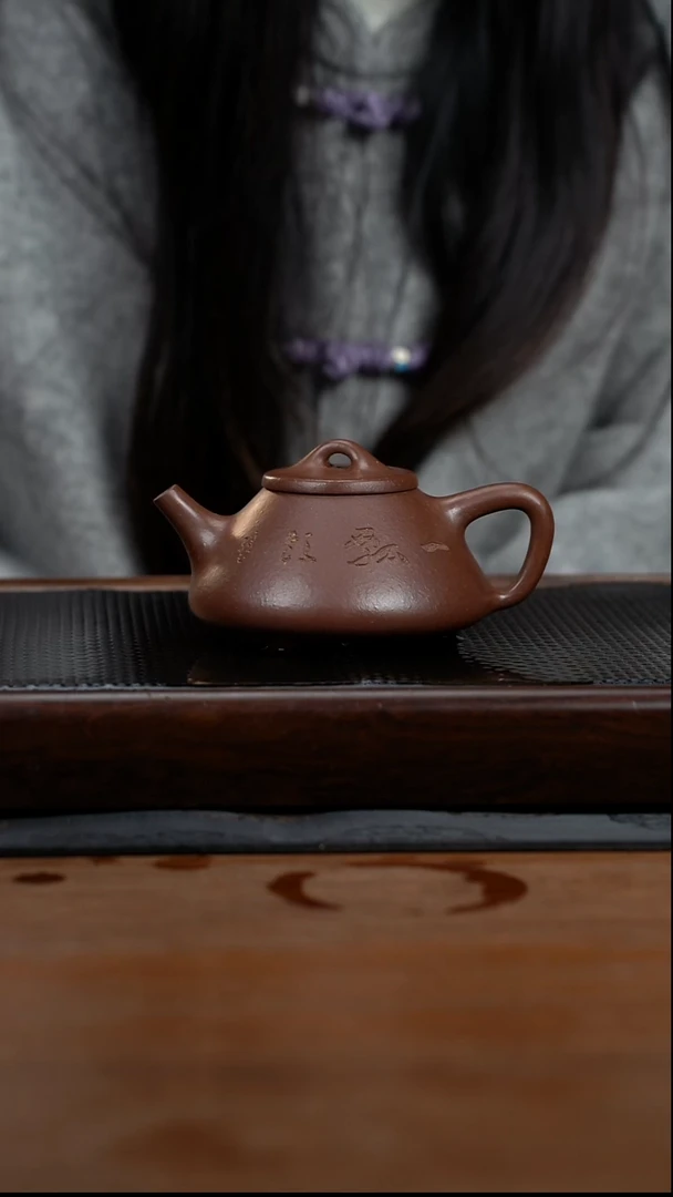 茶壶紫砂230cc黄龙山原矿紫泥子冶石瓢8