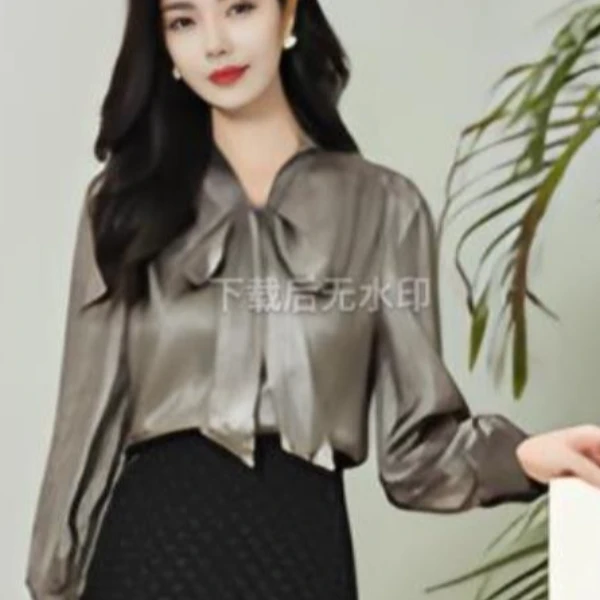 108款系带缎面衬衫