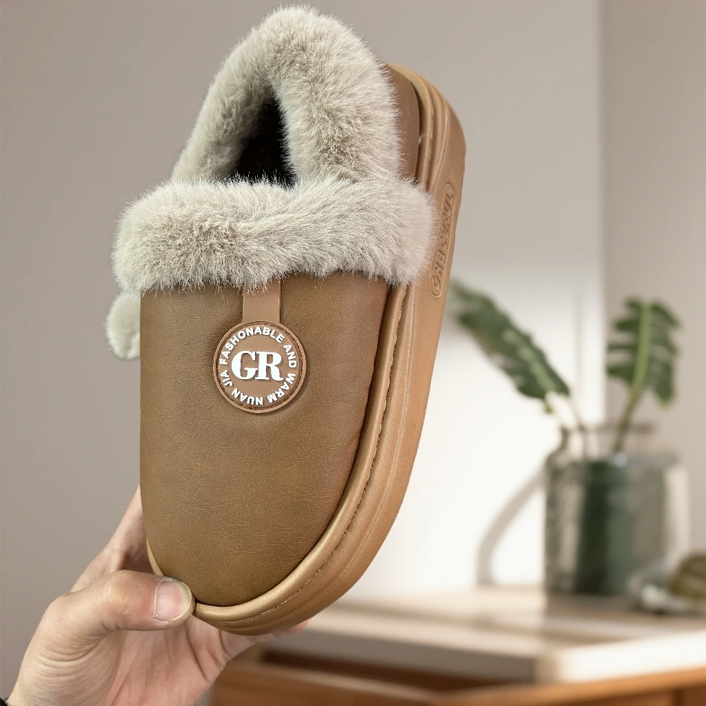 【青爷推荐女士带跟棉拖鞋】