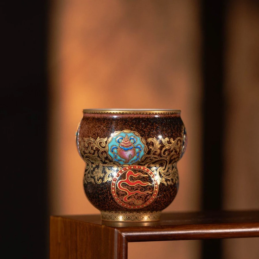 【畅怀堂】枣皮红皮球花系列•八宝纹七星连珠福禄杯（限量版）