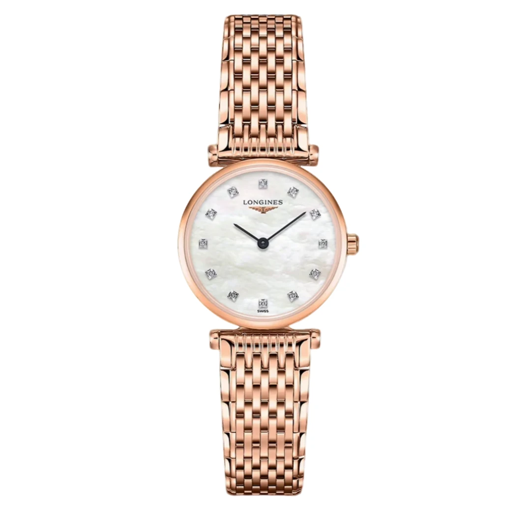 99新 Longines/浪琴 仁智女表/单表嘉岚/石英24表径/经典时尚贝母