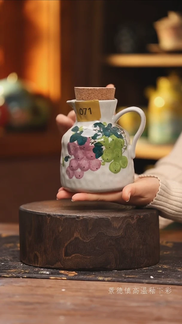 陶瓷景德镇高温釉下手绘陶瓷@L071@