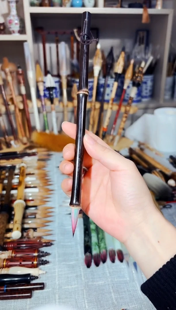 2号 紫竹笔杆紫毫彩毛出锋3.0（清水试笔）