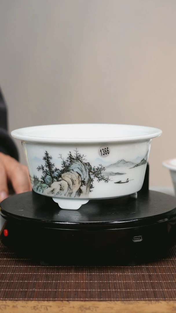 外口径13.6公分 高温手作瓷器花盆